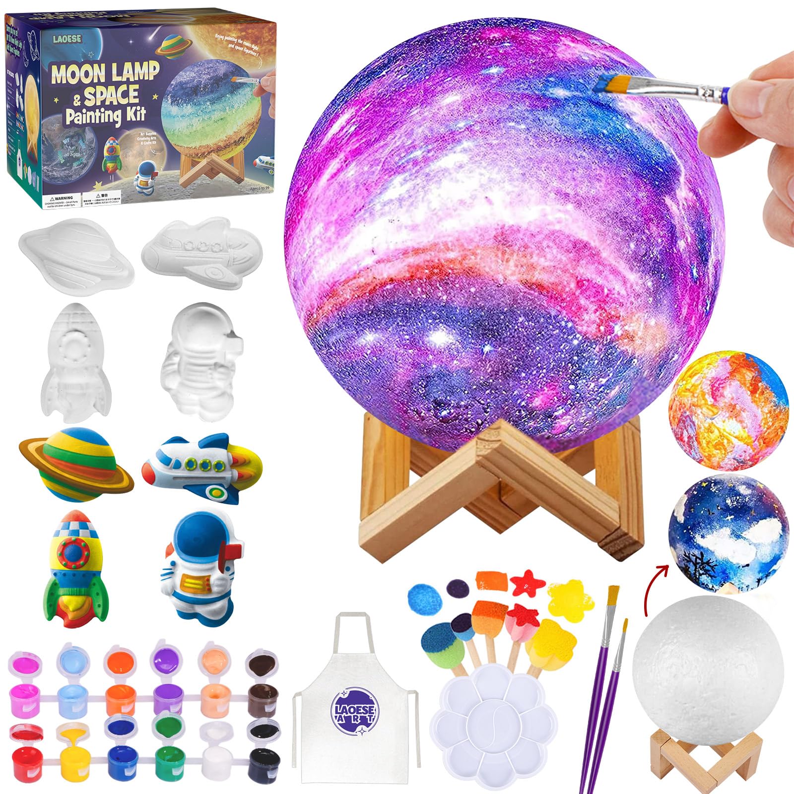 Venta Internacional - Kit De Manualidades Laoese Paint Your Own Moon Lamp Para Niños De 8 A 12 Años
