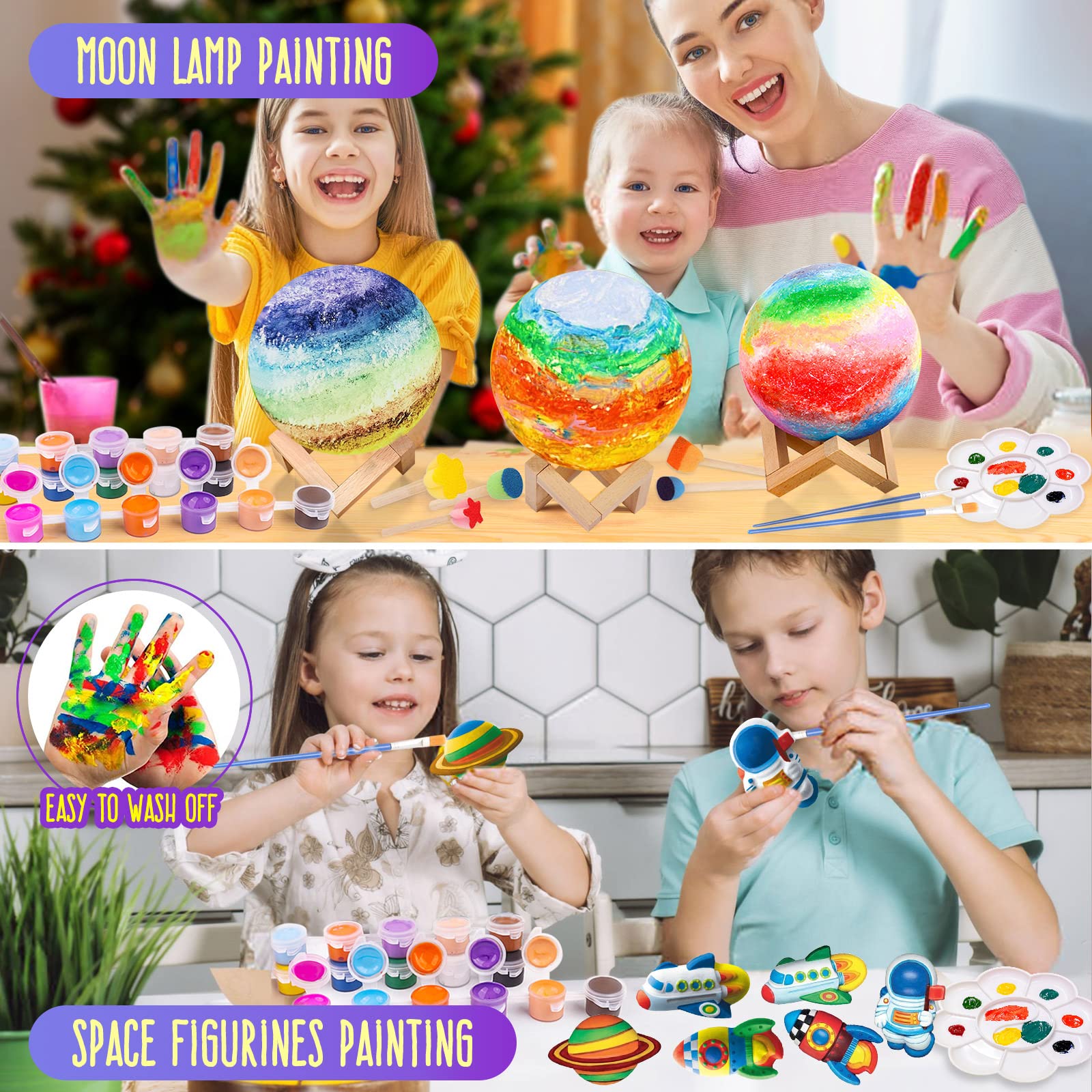 Foto 3 pulgar | Venta Internacional - Kit De Manualidades Laoese Paint Your Own Moon Lamp Para Niños De 8 A 12 Años