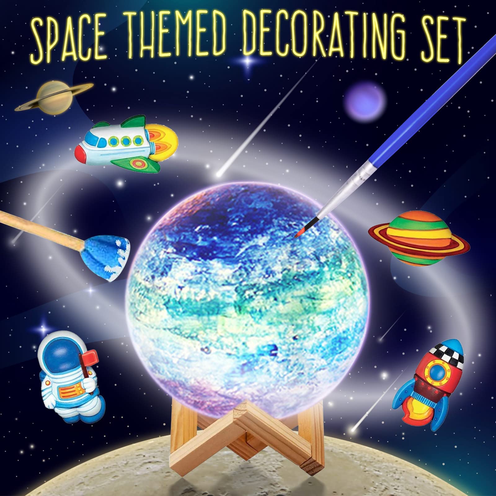 Foto 6 pulgar | Venta Internacional - Kit De Manualidades Laoese Paint Your Own Moon Lamp Para Niños De 8 A 12 Años