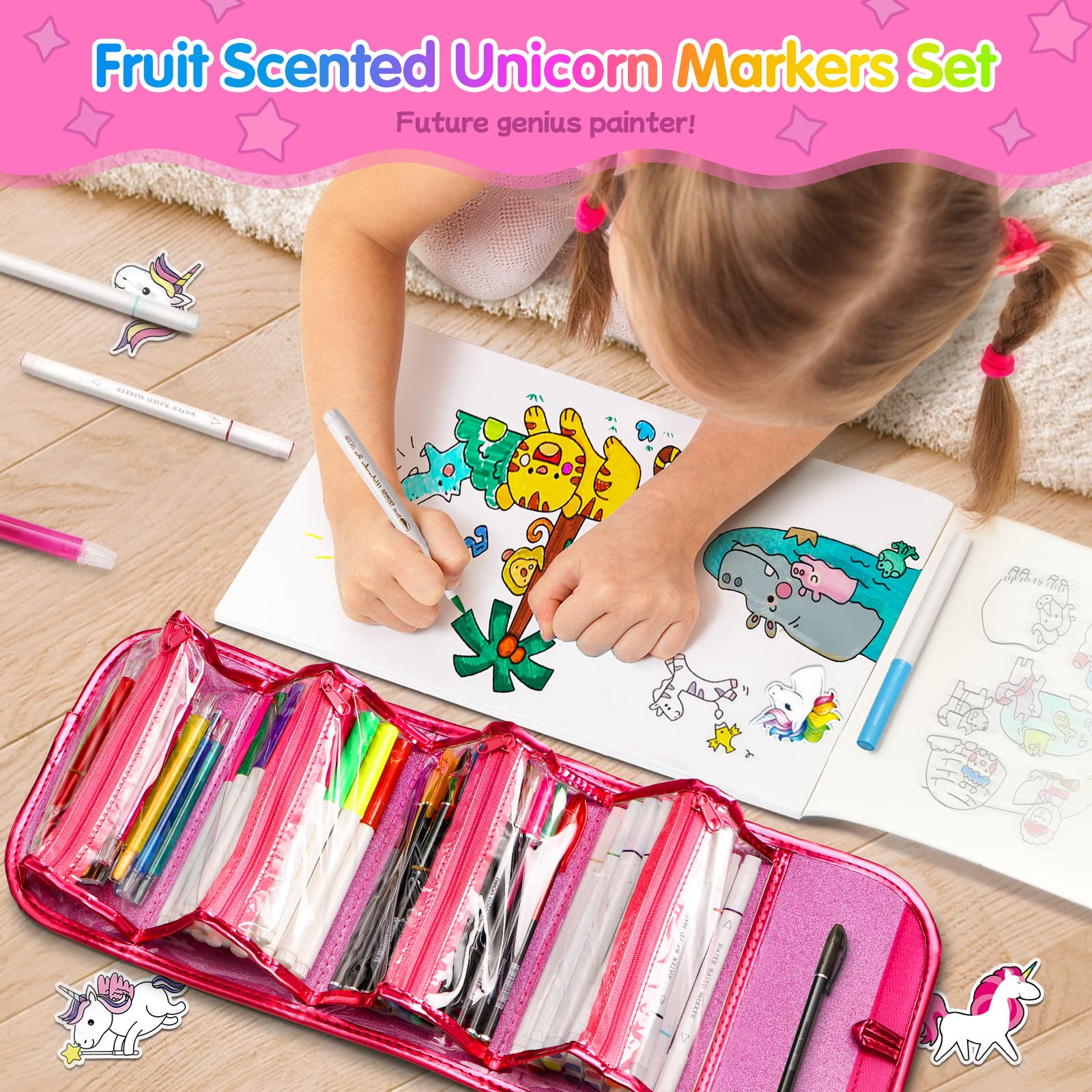 Foto 3 | Venta Internacional - Juego De Rotuladores Beefunni Con Aroma A Fruta Y Unicornio, Lavable, 45 Unidades