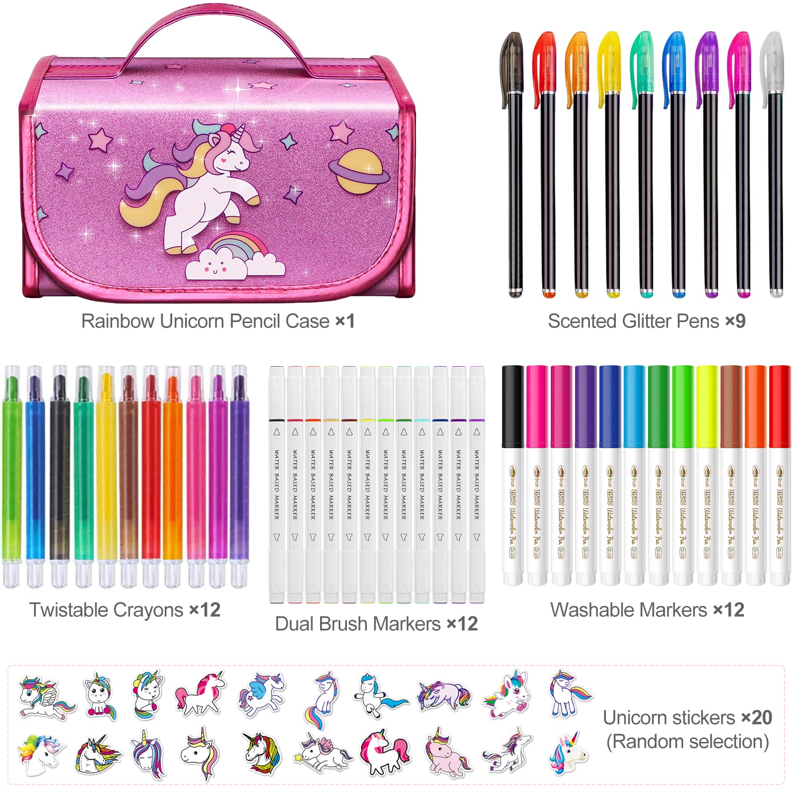 Foto 6 | Venta Internacional - Juego De Rotuladores Beefunni Con Aroma A Fruta Y Unicornio, Lavable, 45 Unidades