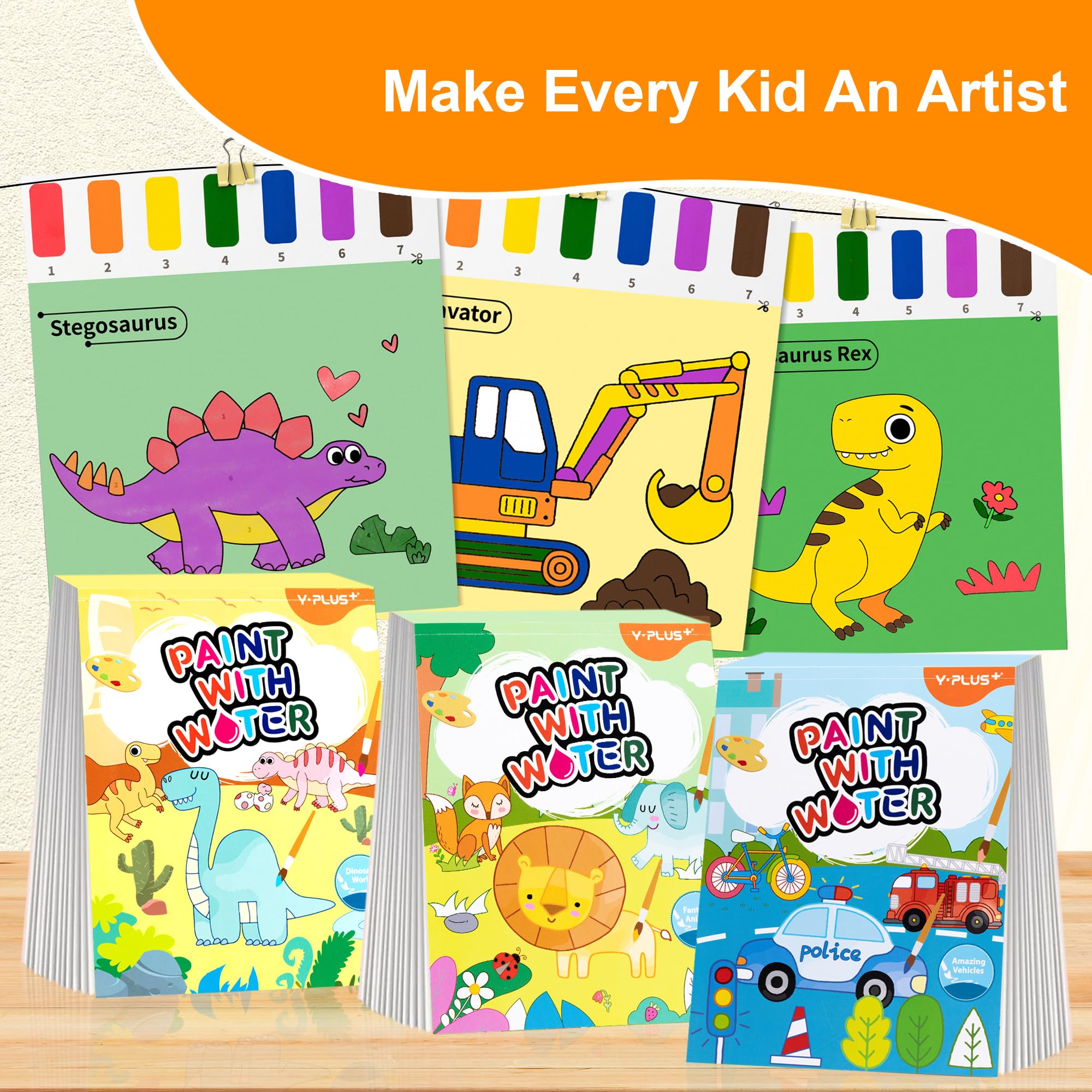Foto 3 pulgar | Libro Yplus Para Pintar Con Agua Para Niños Pequeños Con Pincel Y 3 Temas - Venta Internacional.