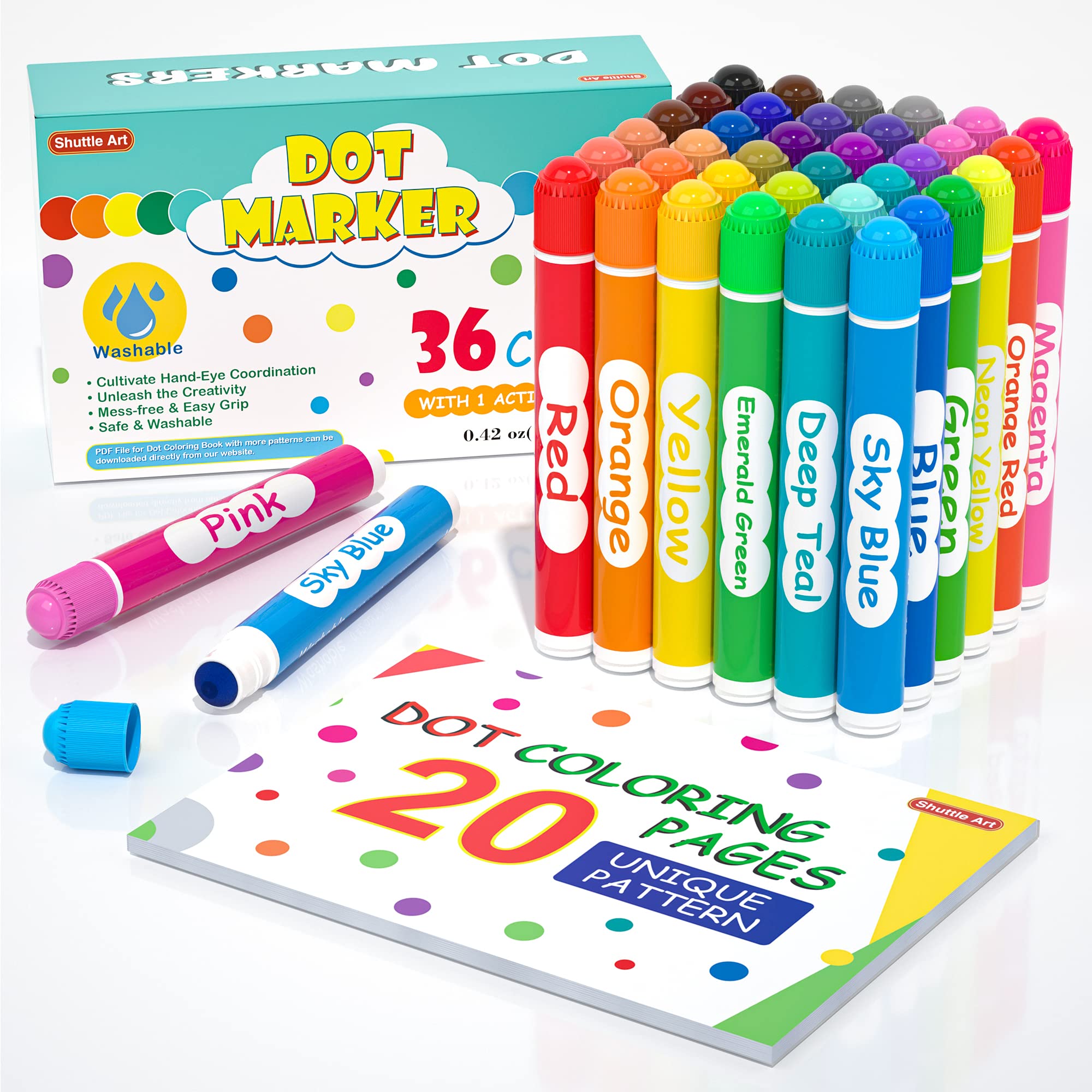Foto 2 pulgar | Marcadores De Puntos Shuttle Art, 36 Colores, Lavables Para Niños A Partir De 3 Años - Venta Internacional.