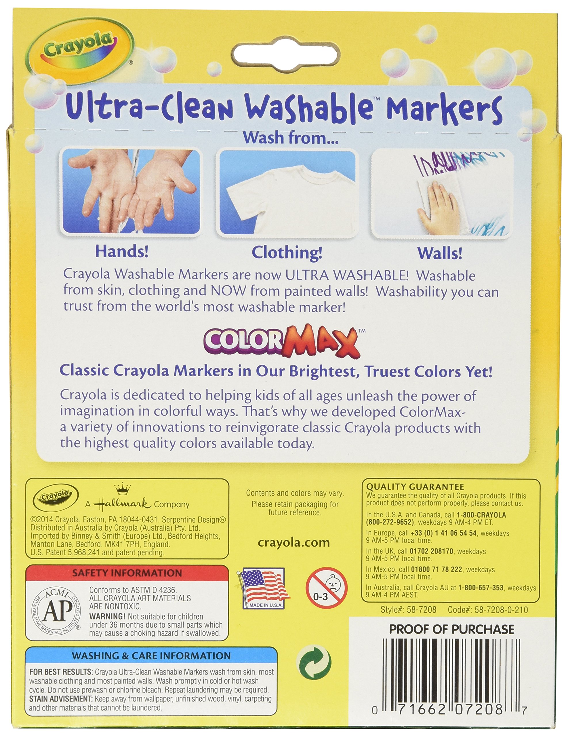 Foto 3 pulgar | Marcadores Crayola Ultra Clean, Lavables, Con Punta De Cuña, 8 Colores - Venta Internacional.