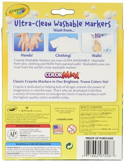 Foto 2 | Marcadores Crayola Ultra Clean, Lavables, Con Punta De Cuña, 8 Colores - Venta Internacional.