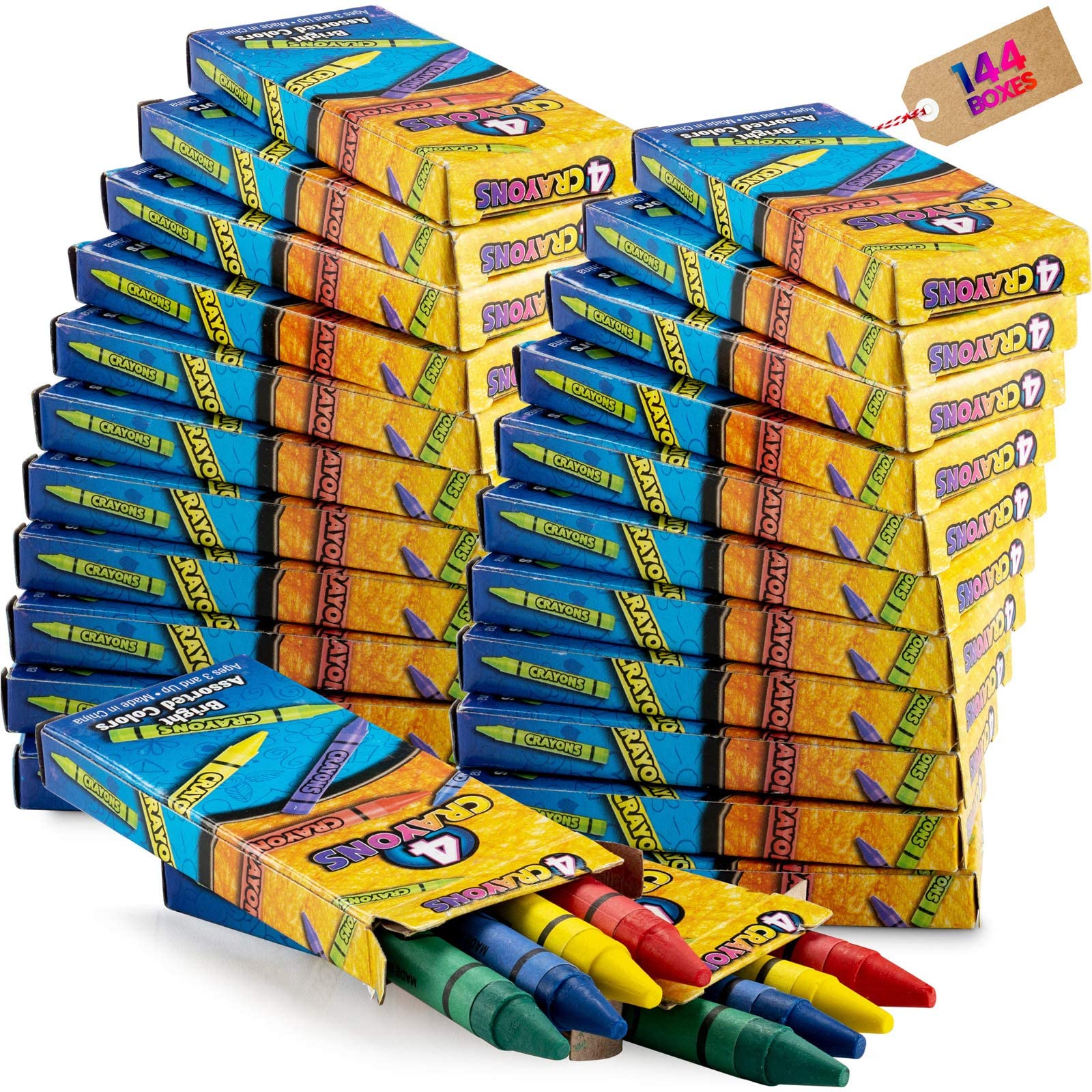 Foto 2 pulgar | Crayons Bedwina Bulk 576 Crayones, 144 Paquetes De 4 Paquetes De 4 Unidades Para Niños Pequeños - Venta Internacional.