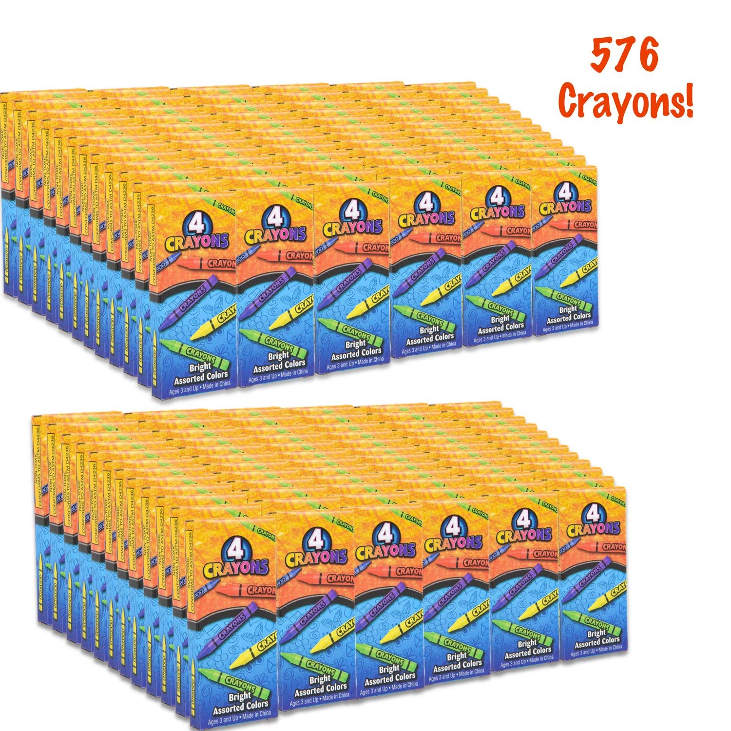 Foto 5 pulgar | Crayons Bedwina Bulk 576 Crayones, 144 Paquetes De 4 Paquetes De 4 Unidades Para Niños Pequeños - Venta Internacional.