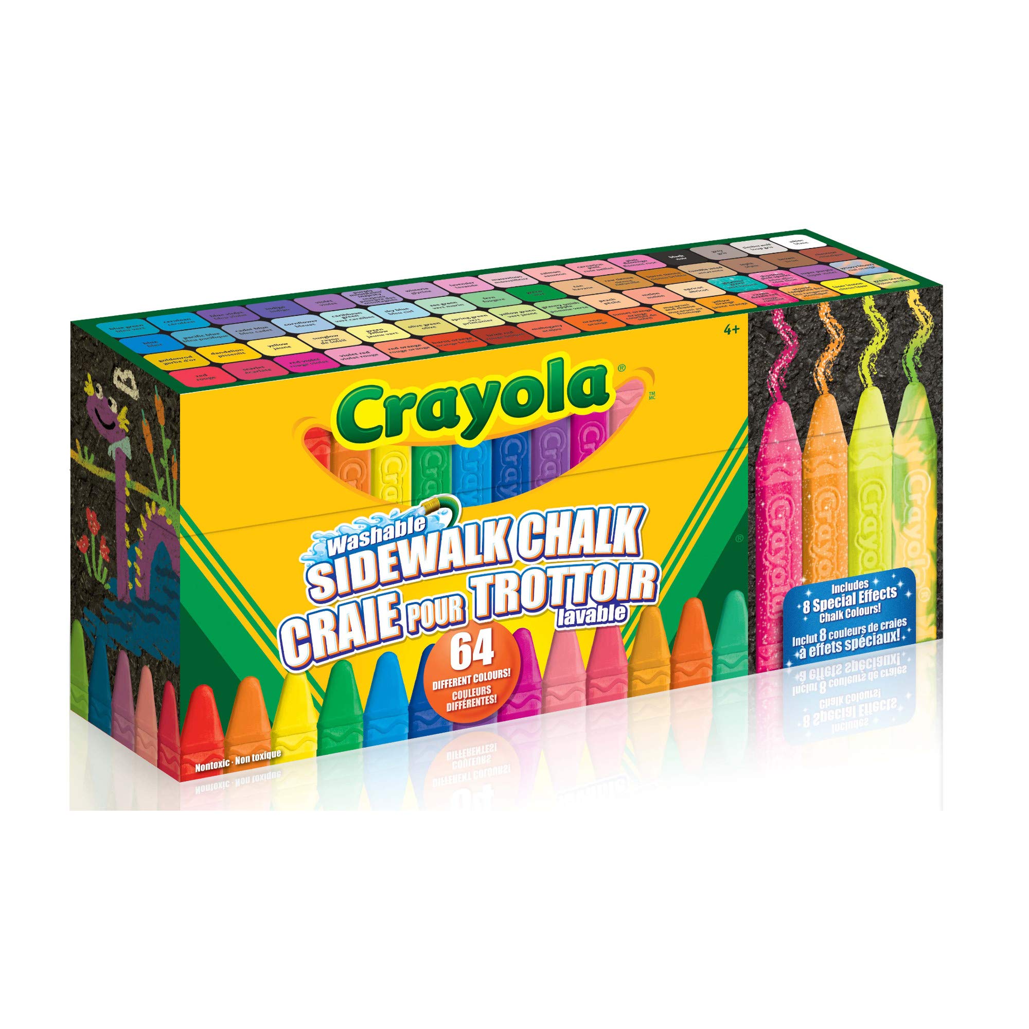 Sidewalk Chalk Crayola Ultimate, Paquete De 64 Unidades, Lavable Para Niños - Venta Internacional.