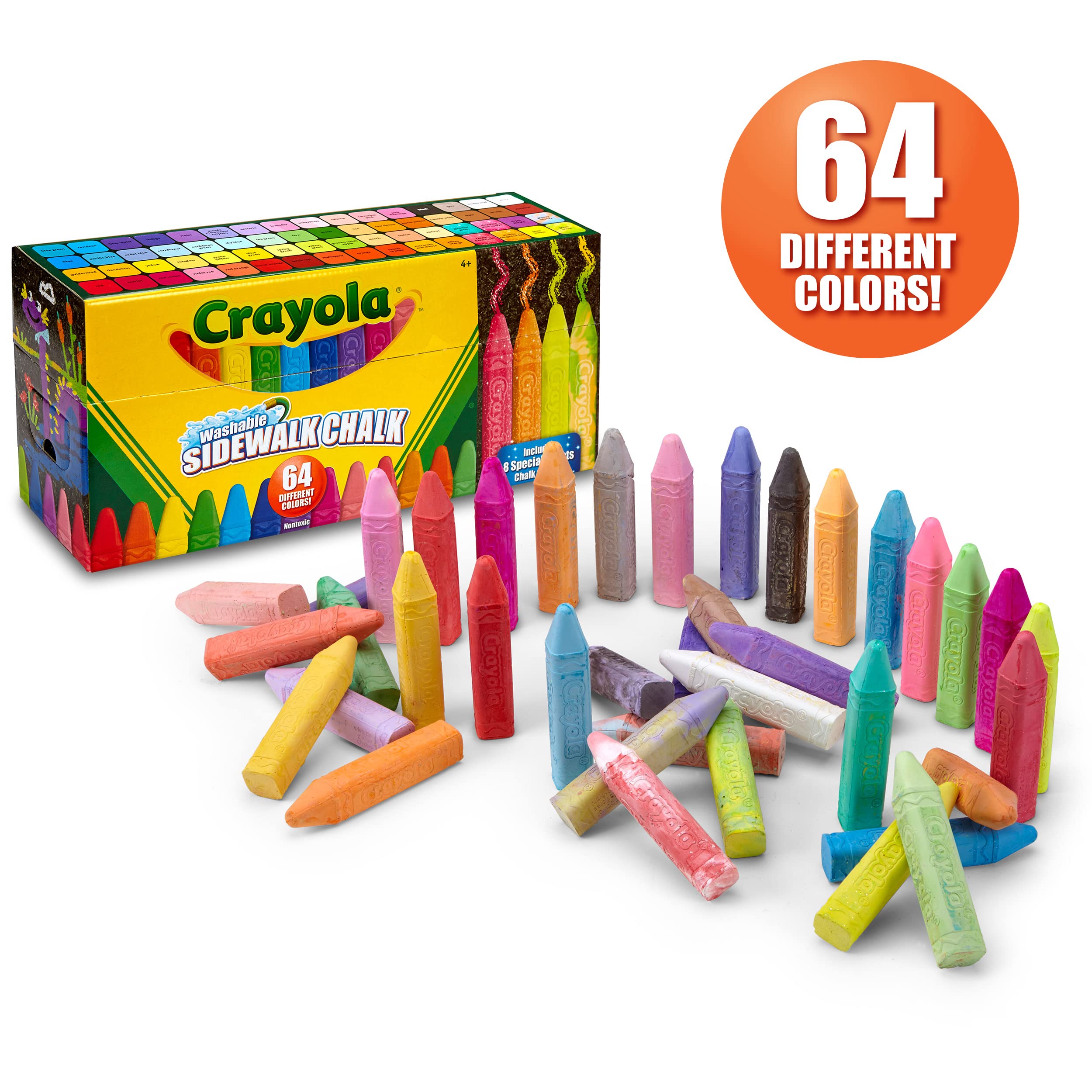 Foto 4 pulgar | Sidewalk Chalk Crayola Ultimate, Paquete De 64 Unidades, Lavable Para Niños - Venta Internacional.
