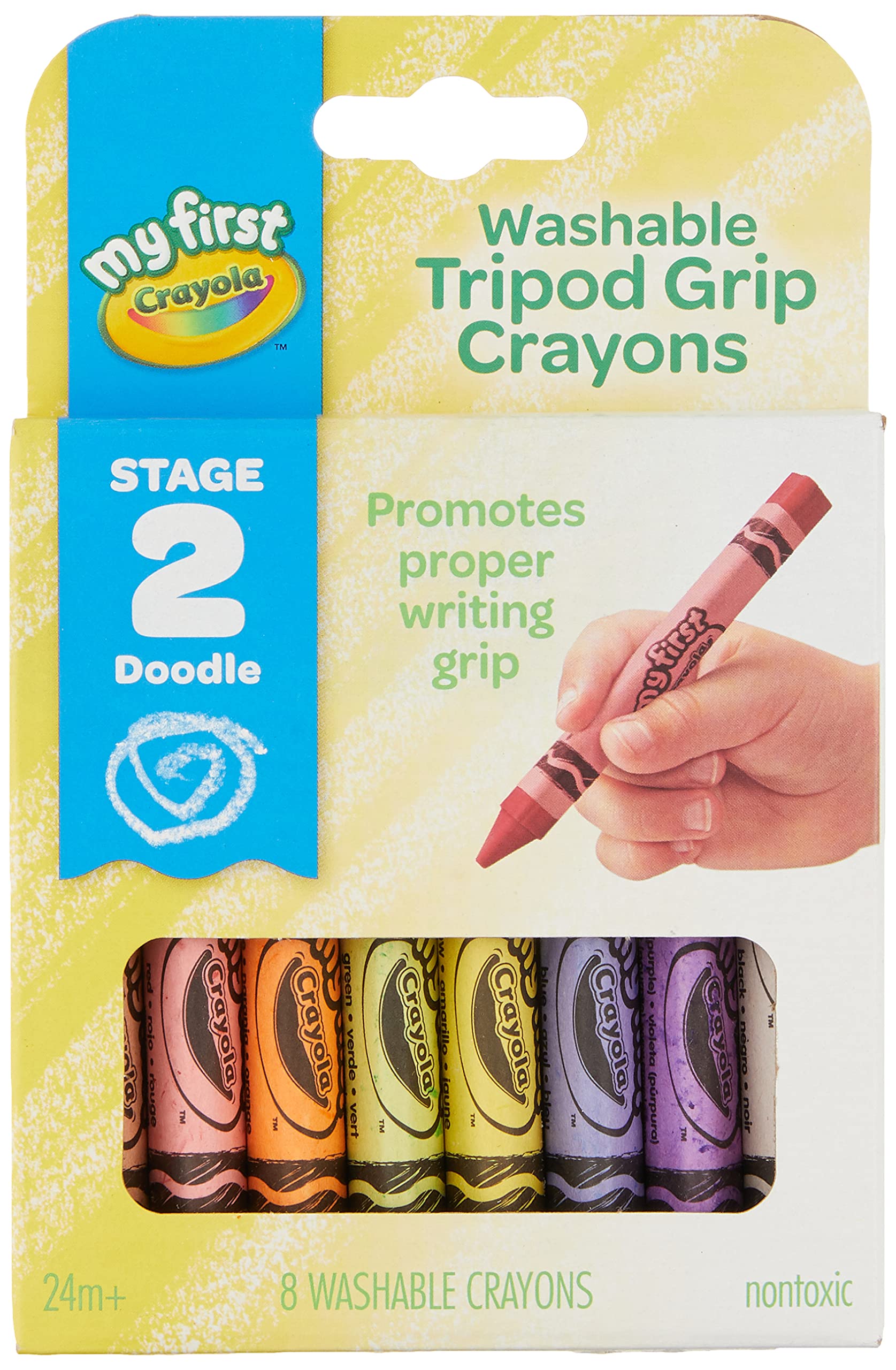 Foto 1 | Lápices De Colores Crayola My First, Lavables Para Niños Pequeños, Con Empuñadura De Trípode, 8 Unidades - V