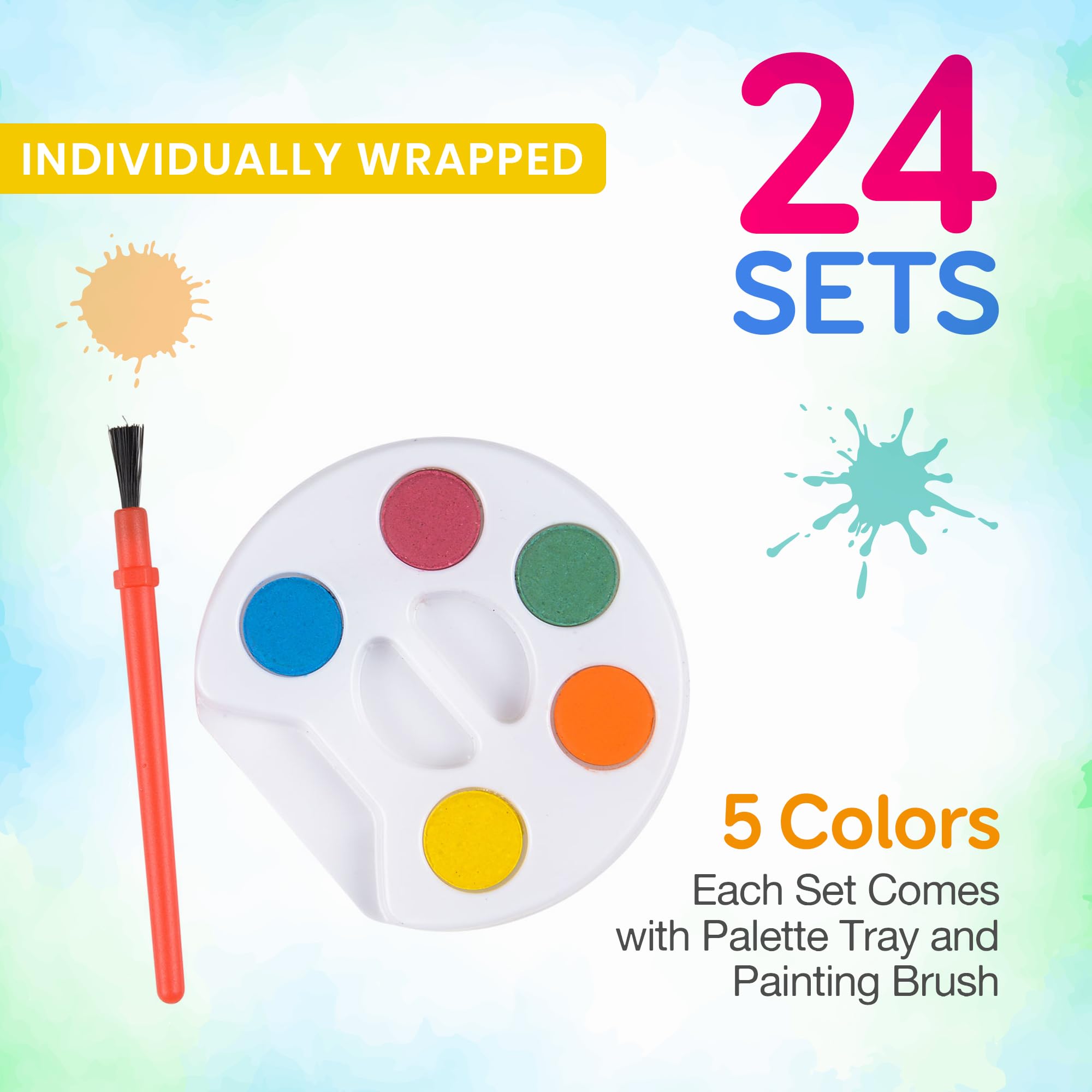 Foto 2 | Set De Pintura Acuarela Bedwina Mini Kids, Paquete De 24 Con Brocha - Venta Internacional.