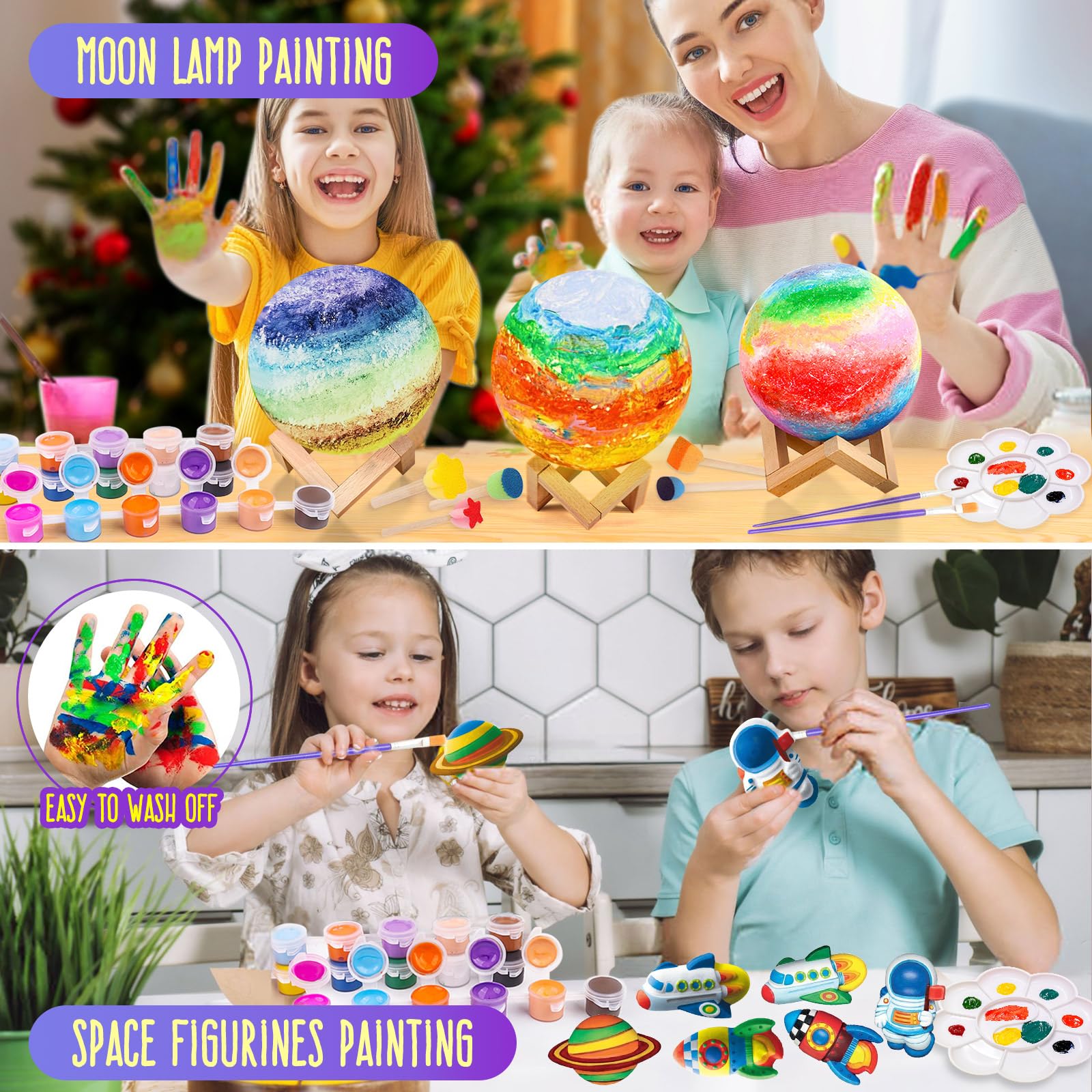 Foto 3 pulgar | Kit De Lámpara Lunar Para Bricolaje Laoese: Pinta Tu Propia Lámpara Con Material De Arte Para Niños - Venta Interna