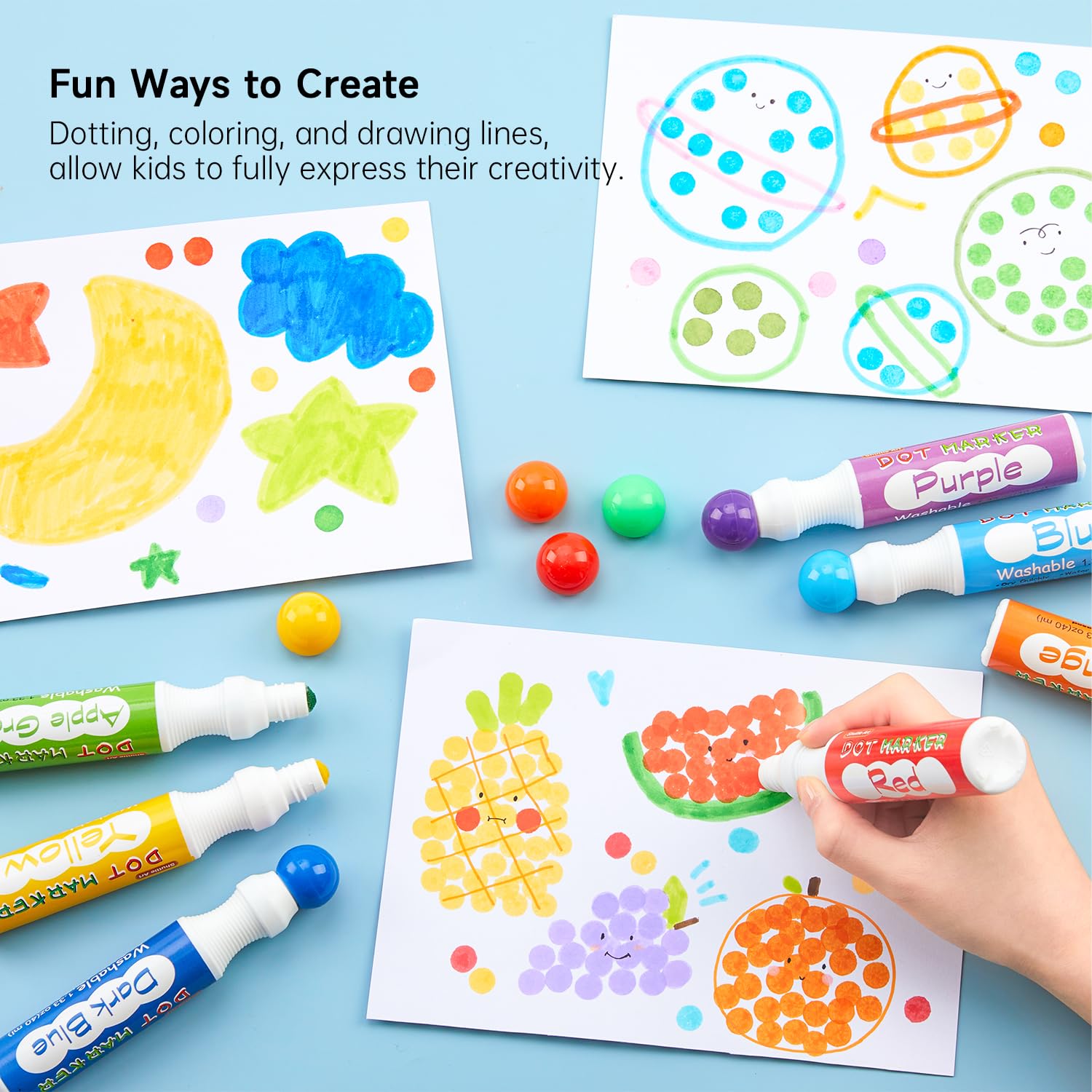 Foto 6 pulgar | Marcadores De Puntos Shuttle Art De 12 Colores Con Libro De Puntos Para Niños Mayores De 3 Años - Venta Internacional.