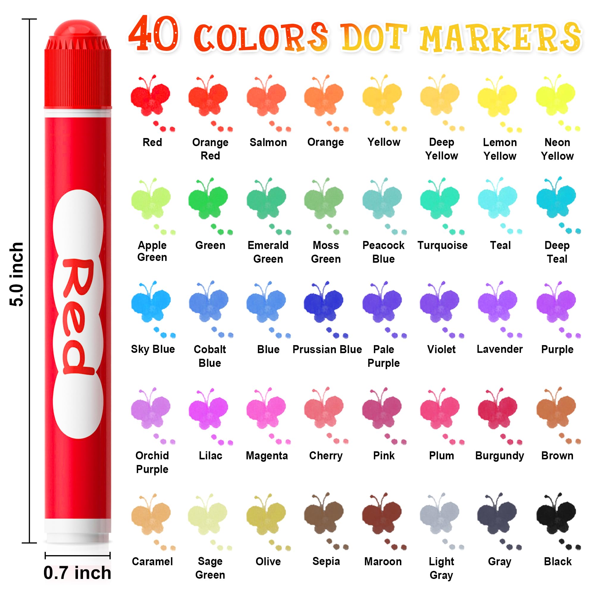 Foto 3 pulgar | Marcadores De Puntos Shuttle Art, 40 Colores Lavables Para Niños Pequeños - Venta Internacional
