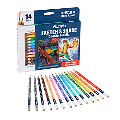 Lápices de Colores Crayola Sketch & Shade Doodle 14 Colores - Venta Internacional