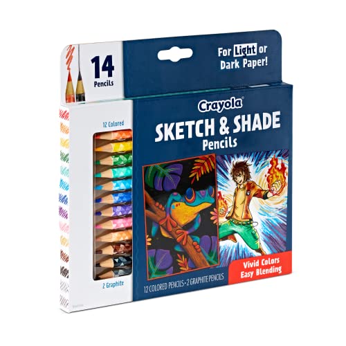 Foto 2 | Lápices de Colores Crayola Sketch & Shade Doodle 14 Colores - Venta Internacional