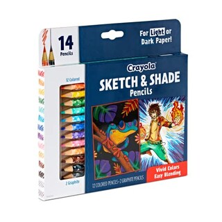 Foto 2 | Lápices de Colores Crayola Sketch & Shade Doodle 14 Colores - Venta Internacional