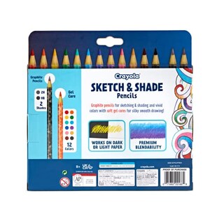 Foto 3 | Lápices de Colores Crayola Sketch & Shade Doodle 14 Colores - Venta Internacional