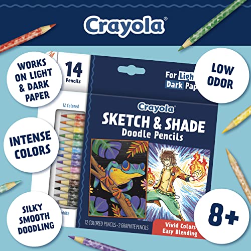 Foto 6 pulgar | Lápices de Colores Crayola Sketch & Shade Doodle 14 Colores - Venta Internacional