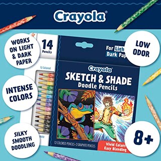 Foto 5 | Lápices de Colores Crayola Sketch & Shade Doodle 14 Colores - Venta Internacional