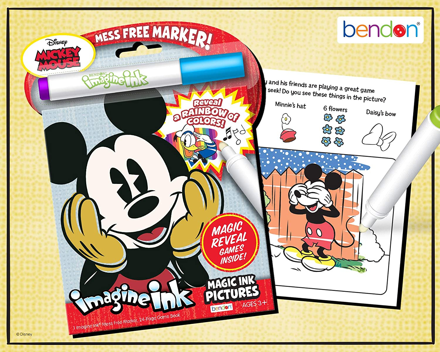 Foto 5 pulgar | Libro de Tinta mágica Disney Vintage Mickey Mouse de Bendon 24 páginas - Venta Internacional