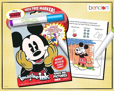 Foto 4 | Libro de Tinta mágica Disney Vintage Mickey Mouse de Bendon 24 páginas - Venta Internacional