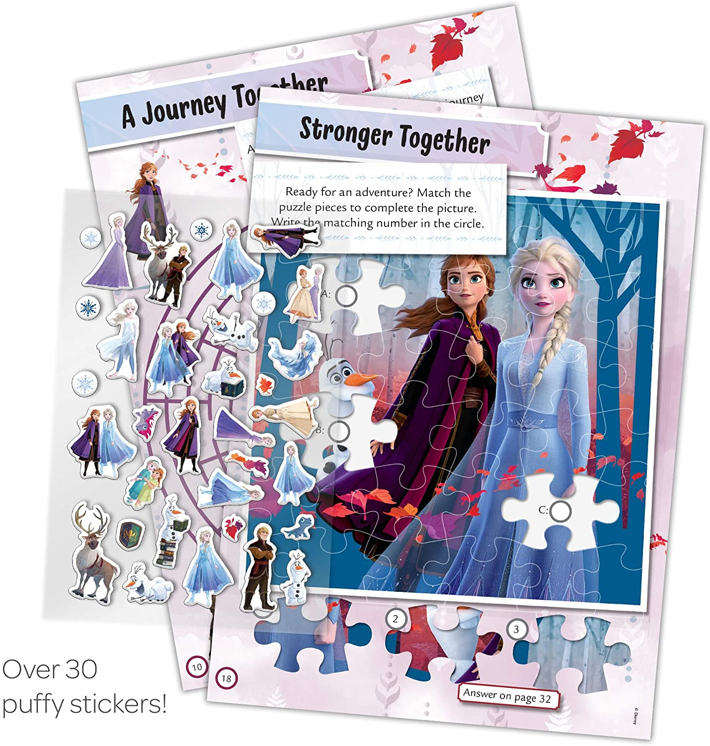 Foto 3 pulgar | Libro para Colorear Y Actividades De Disney Frozen 2 Con Pegatinas Hinchadas - Venta Internacional