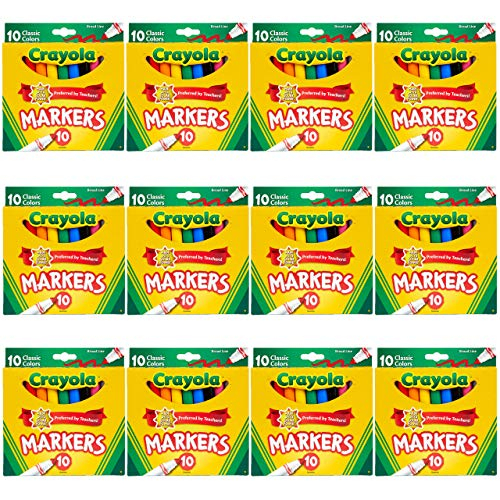 Foto 2 pulgar | Marcadores Crayola Punta Ancha 12 Paquetes con 10 Crayones C/U - Venta Internacional