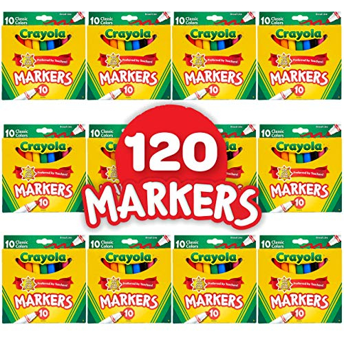 Foto 3 pulgar | Marcadores Crayola Punta Ancha 12 Paquetes con 10 Crayones C/U - Venta Internacional
