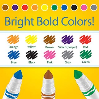 Foto 3 | Marcadores Crayola Punta Ancha 12 Paquetes con 10 Crayones C/U - Venta Internacional