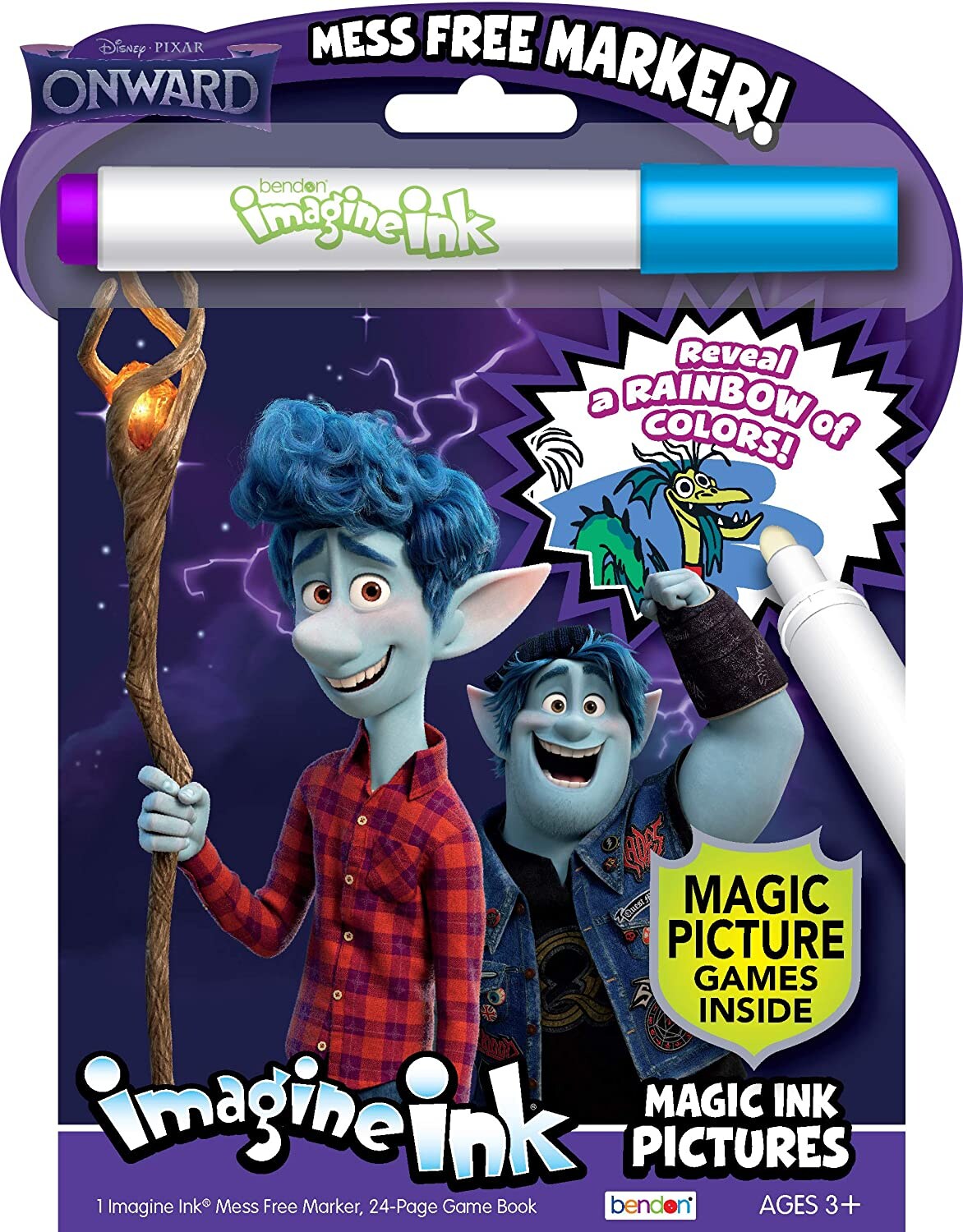 Libro Para Colorear Disney Onward Imagine Ink Magic Ink Con Rotulador - Venta Internacional. $395