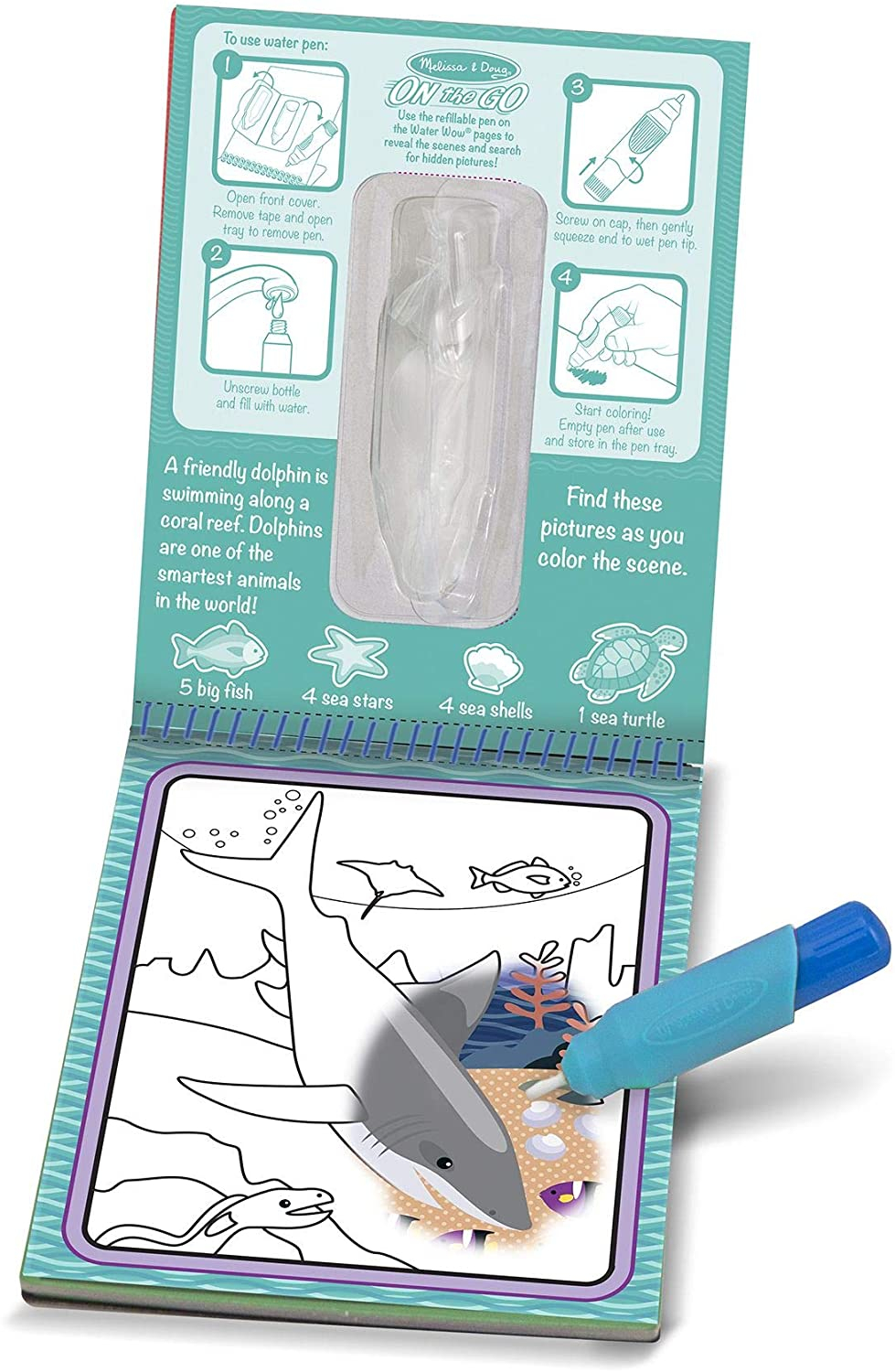 Foto 6 pulgar | Libreta para Colorear Melissa & Doug On The Go Water - Venta Internacional