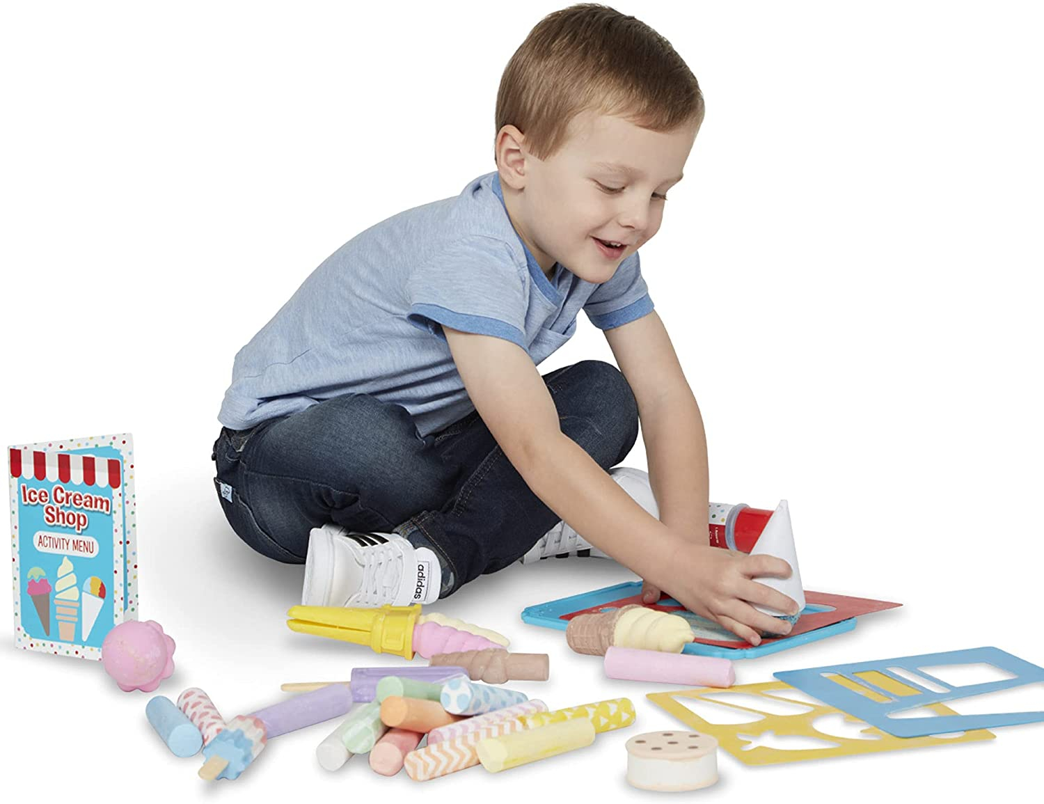 Foto 3 | Set de Juego Melissa & Doug Ice Cream Shop con Tiza 33 Piezas - Venta Internacional