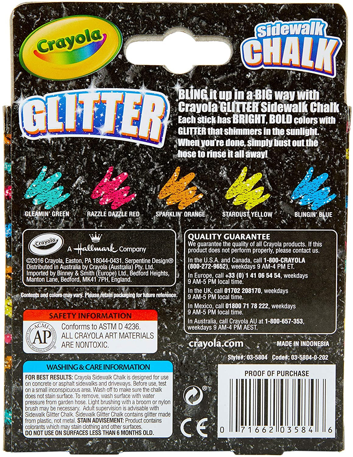 Foto 6 pulgar | Tiza Crayola para Exteriores con Purpurina - Venta Internacional
