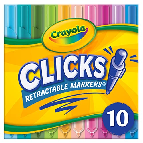 Marcadores Lavables Crayola Clicks Puntas Retráctiles 10 Colores - Venta Internacional
