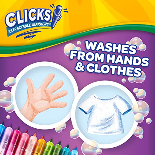 Foto 6 pulgar | Marcadores Lavables Crayola Clicks Puntas Retráctiles 10 Colores - Venta Internacional