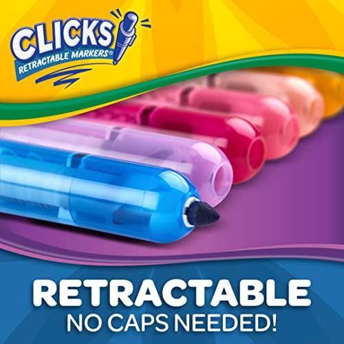 Foto 6 | Marcadores Lavables Crayola Clicks Puntas Retráctiles 10 Colores - Venta Internacional