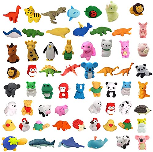 Foto 2 pulgar | Borradores Maxzone Animal Erasers Bulk Para Niños 62 Unidades - Venta Internacional