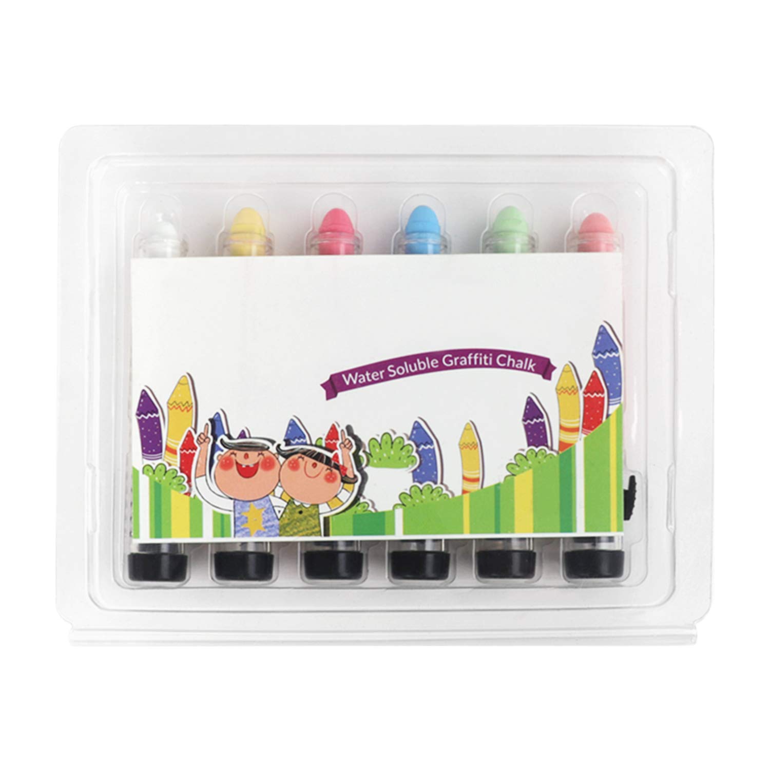 Foto 4 pulgar | Juego de Tizas para Dibujar Clobeau No Tóxicas 6 Unidades para Niños Pequeños