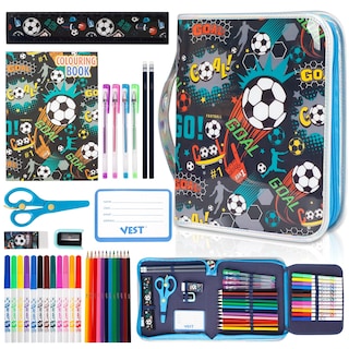 Foto 1 | Juego de Rotuladores Yoytoo con Estuche de Fútbol con Purpurina para Niños de 4 a 12 Años - 36 Kits de Colorear
