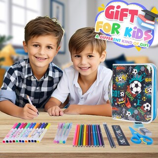 Foto 6 | Juego de Rotuladores Yoytoo con Estuche de Fútbol con Purpurina para Niños de 4 a 12 Años - 36 Kits de Colorear