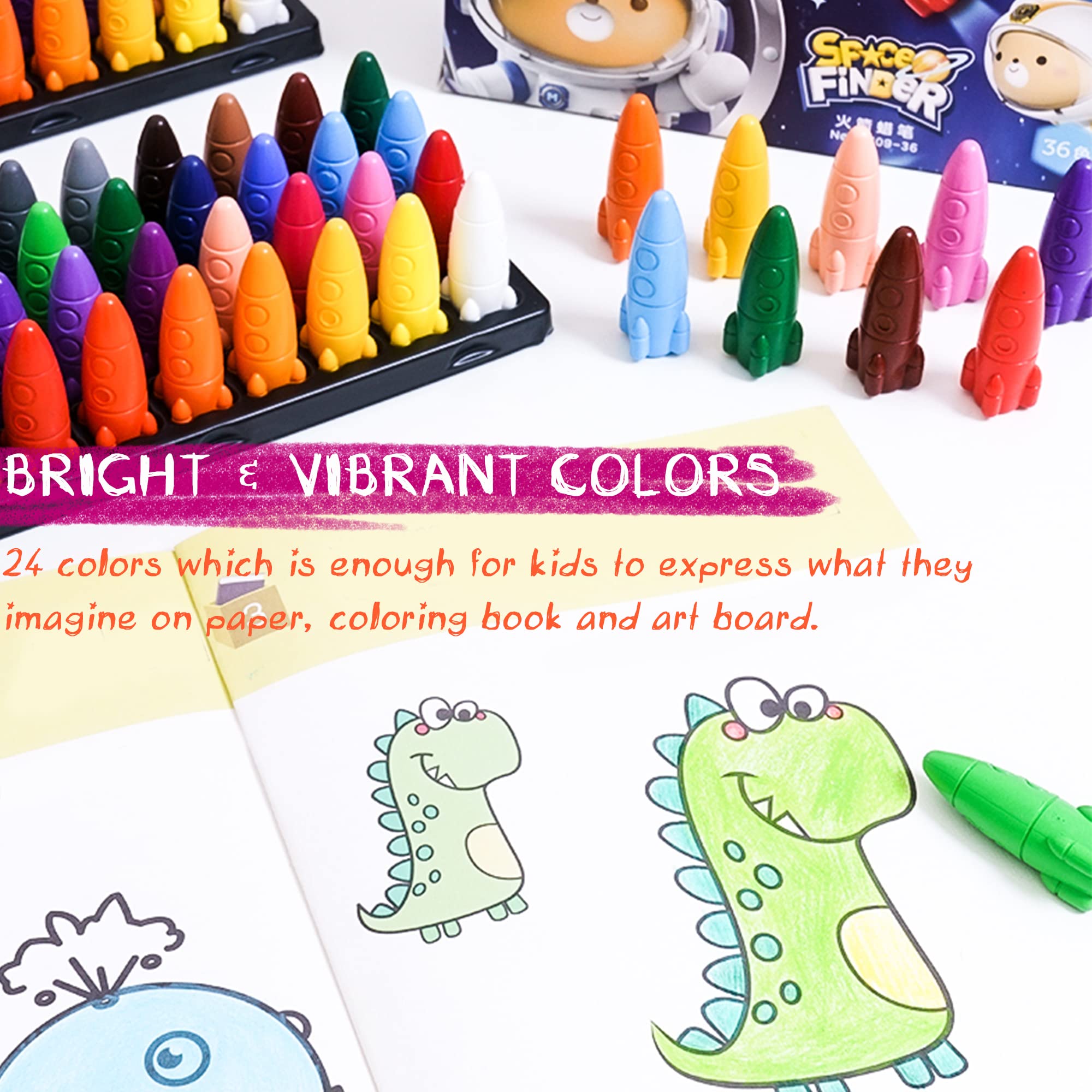 Foto 3 pulgar | Crayones Deli Toddler Rocket No Tóxico y Lavable 12 Paquetes