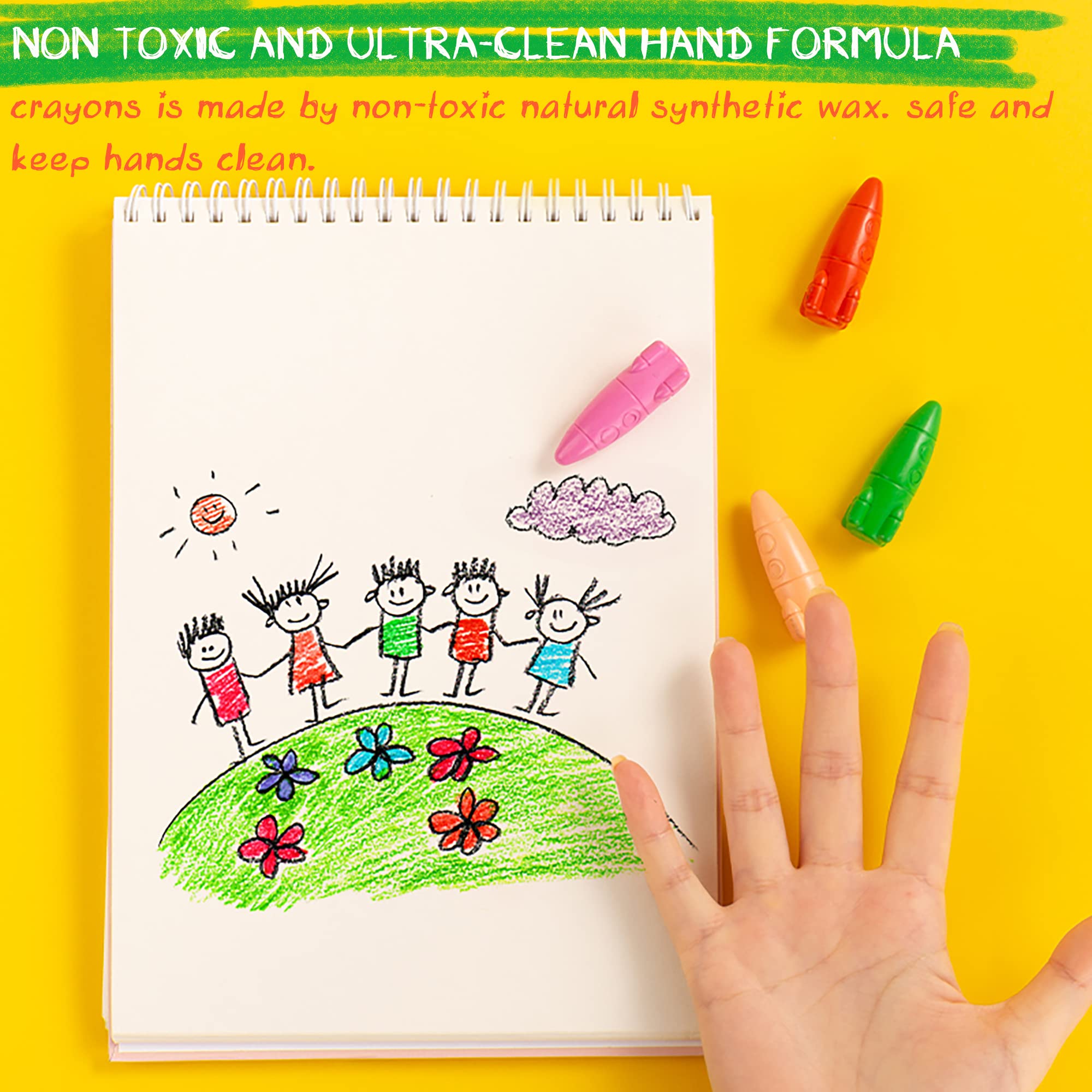 Foto 5 pulgar | Crayones Deli Toddler Rocket No Tóxico y Lavable 12 Paquetes