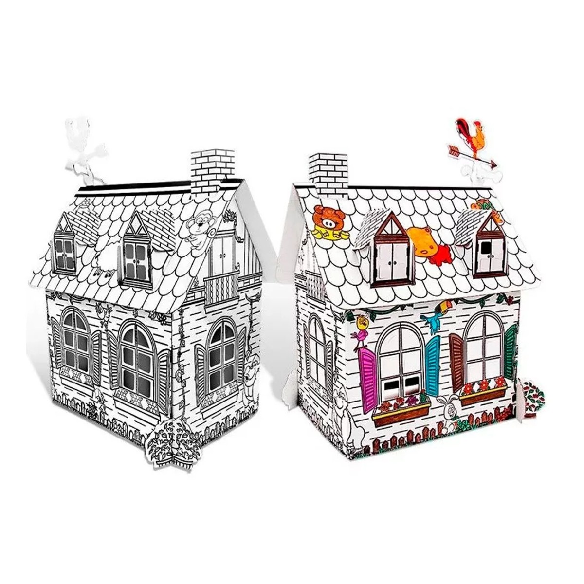 Foto 4 pulgar | Mini Casa Rural Diy  Doodle para Pintar Storyland Z002 Blanco