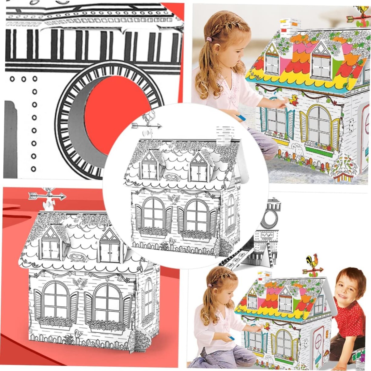 Foto 5 pulgar | Mini Casa Rural Diy  Doodle para Pintar Storyland Z002 Blanco