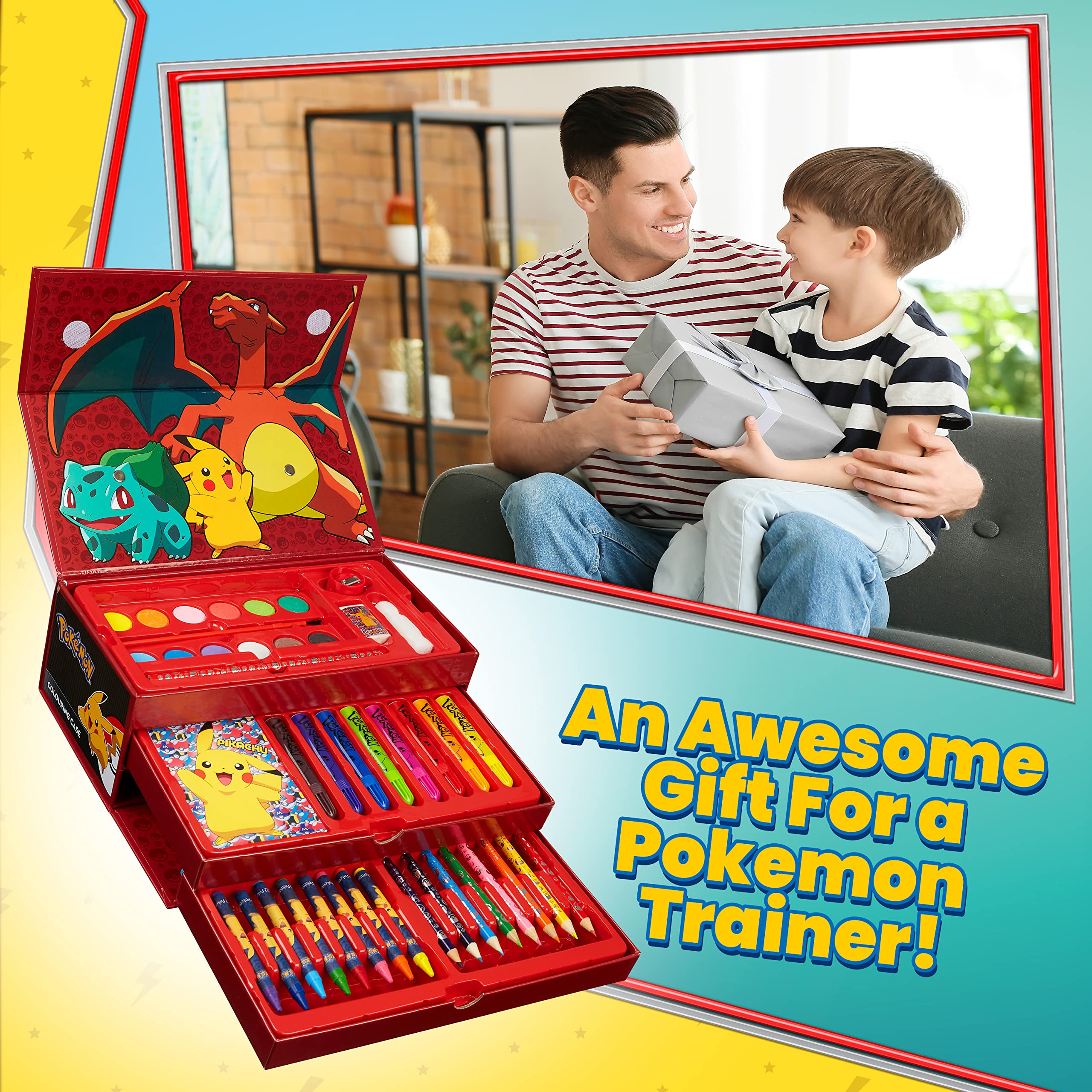 Foto 3 pulgar | Set de Arte para Colorear Pokémon con más de 40 Suministros para Niños - Venta Internacional