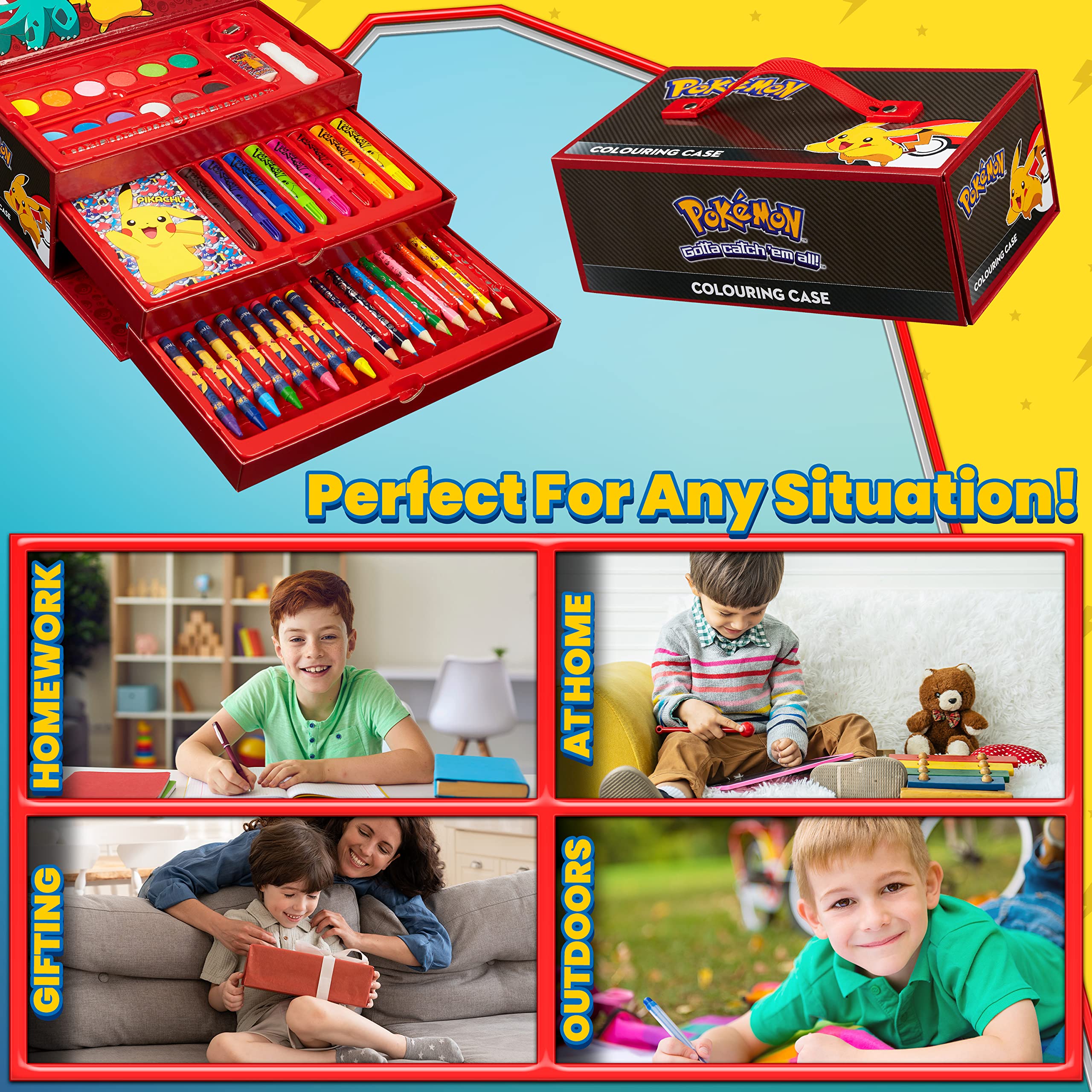 Foto 6 pulgar | Set de Arte para Colorear Pokémon con más de 40 Suministros para Niños - Venta Internacional
