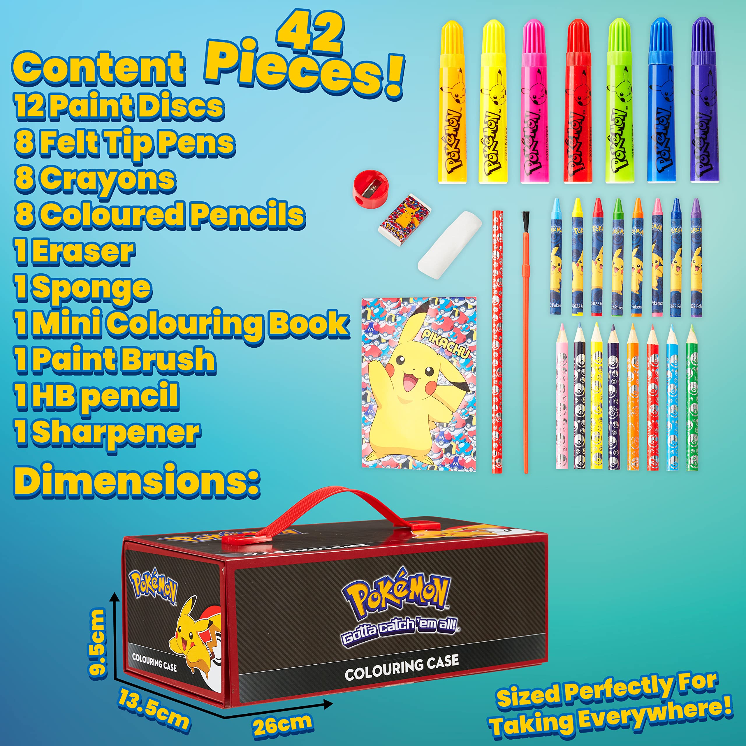 Foto 7 pulgar | Set de Arte para Colorear Pokémon con más de 40 Suministros para Niños - Venta Internacional