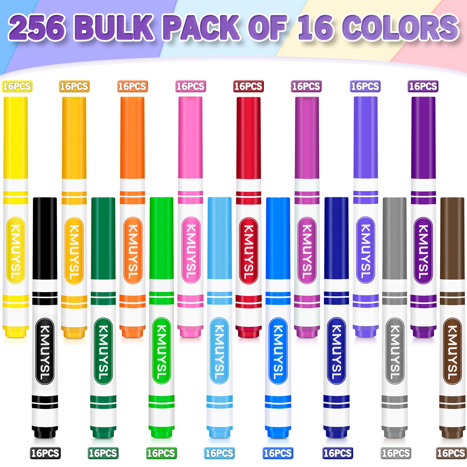 Foto 7 pulgar | Rotuladores Lavables Kmuysl 256 piezas Colores Surtidos - Venta Internacional