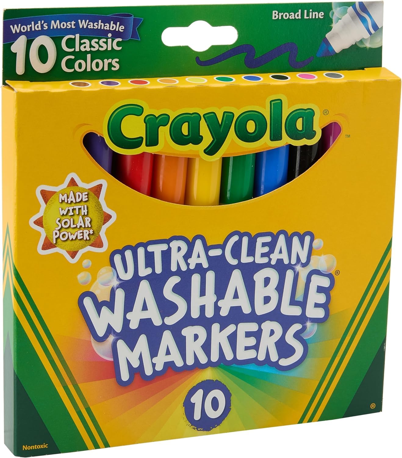 Marcadores Lavables Crayola Ultraclean Broadline Classic X10 - Venta Internacional